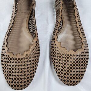 Chloe Perforated Leather Ballet Flats